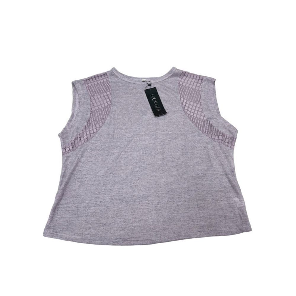 Luck Lisa Womens Sleeveless Light Purple Sweatshirt Size 2xl